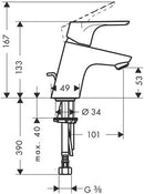 hansgrohe 31730000 Focus 70 Waschtisch-Einhebelmischer