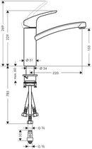 hansgrohe 31804000 Spültisch-Einhebelmischer 160 Focus Niederdruck