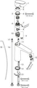 hansgrohe 31607000 Waschtisch-Einhebelmischer 100 Focus